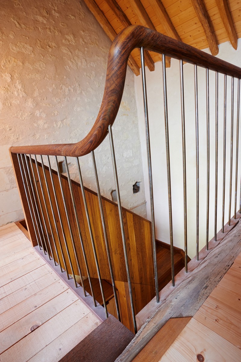 Rampe d'escalier en bois sur-mesure Tours (37)
